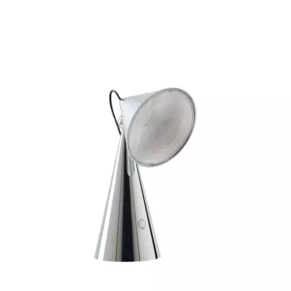 Tom Dixon Pose LED Portable Table Lamp Silver | H25 x W10.50 x D17.50cm