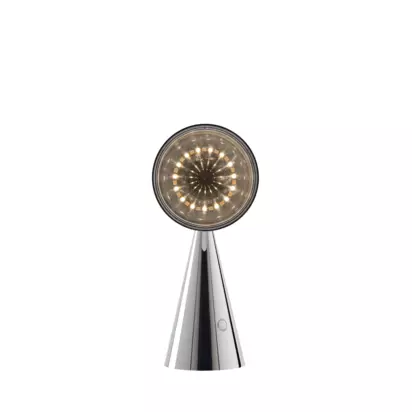 Tom Dixon Pose LED Portable Table Lamp Silver | H25 x W10.50 x D17.50cm