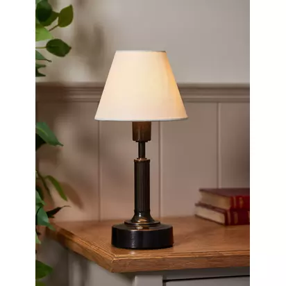 John Lewis Baily Rechargable Portable Table Lamp, Brass Oil Rubbed Bronze | H31.00cm * W15.00cm * D15.00cm