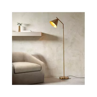 Bay Lighting Kapp Task Floor Lamp, Metallic Brass Metallic Brass | H158 x W23 x D46cm