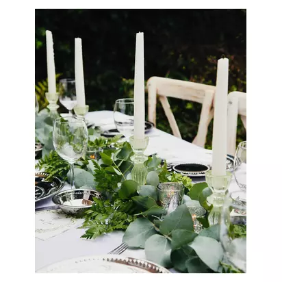 Talking Tables Boho Glass Candle Holder Green | H15.5 x W8 x D8cm