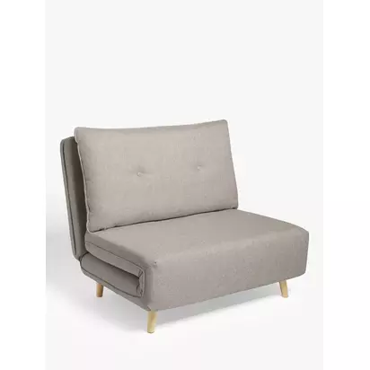 John Lewis Chair Bed, Light Leg, Cobble Grey Cobble Grey | H87 x W105 x D92cm