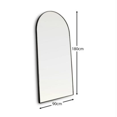 Ingham Metal Arch Floor Mirror - Black