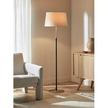 John Lewis Decorah Telescopic Floor Lamp, Painted Black/Brass Painted Black/Brass | H175 x W48 x D48cm