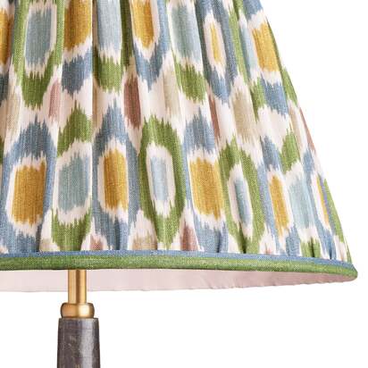 20cm empire shade in blue and green Small Ikat Spot linen by GP & J Baker