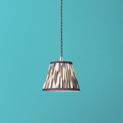 18cm straight empire pendant silk ikat shade in black and cream Atlas