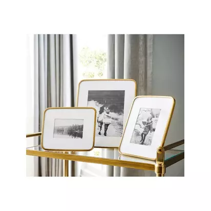 Pottery Barn Radius Photo Frame & Mount, Brass Brass | H29 x W24 x D1cm