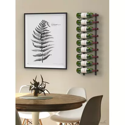 Final Touch Wall-Mounted Metal Wine Rack, 18 Bottle, Black Black | H90 x W22.5 x D23cm