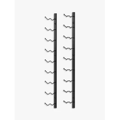 Final Touch Wall-Mounted Metal Wine Rack, 18 Bottle, Black Black | H90 x W22.5 x D23cm