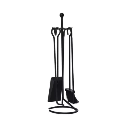 Garden Trading Fire Place Tool Set, 4 Piece, Black Powder Coated | H67 x W21 x D21cm