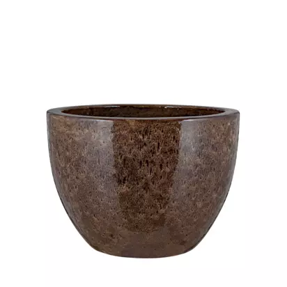 nkuku Dunai Large Terracotta Indoor/Outdoor Planter, 44cm, Dark Brown Dark Brown | H31.50 x W44 x D44cm