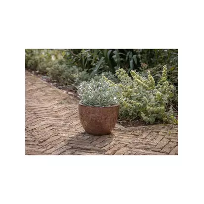 nkuku Dunai Large Terracotta Indoor/Outdoor Planter, 44cm, Dark Brown Dark Brown | H31.50 x W44 x D44cm