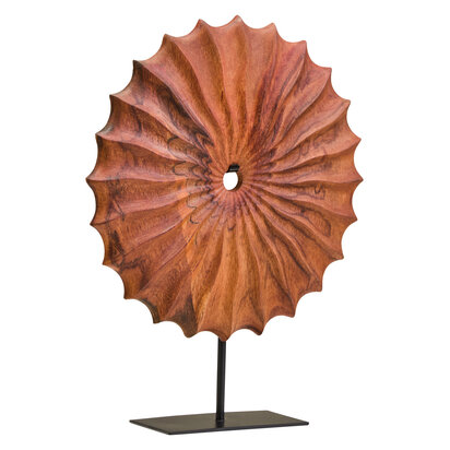 Westo Brown Wood Round Sculpture With Black Base