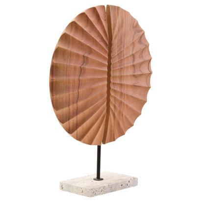 Westo Natural Wood Sculpture With Travertine Base