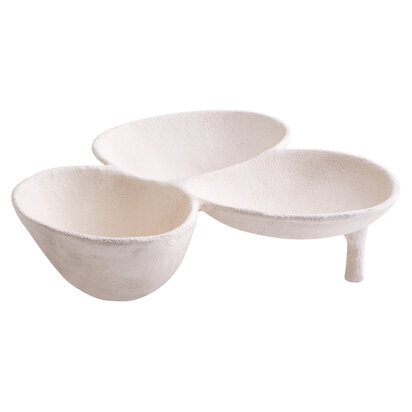 Dunas Textured White Abstract Bowl