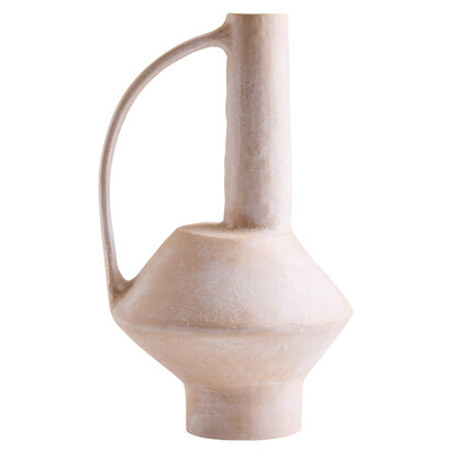 Densita Large Textured Beige Whitewash Vase
