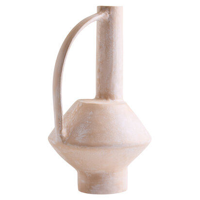 Densita Large Textured Beige Whitewash Vase