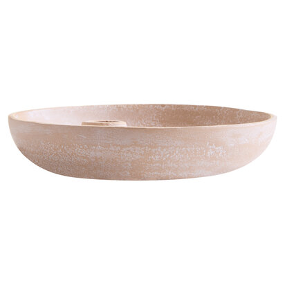 Densita Textured Beige Whitewash Candle Holder