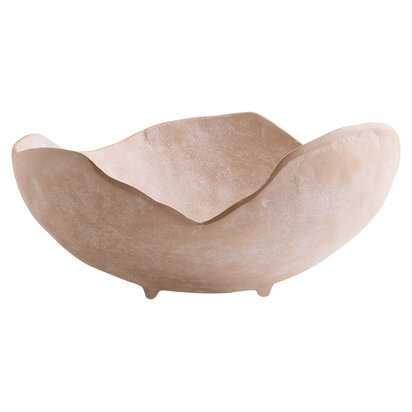 Densita Large Textured Beige Whitewash Bowl