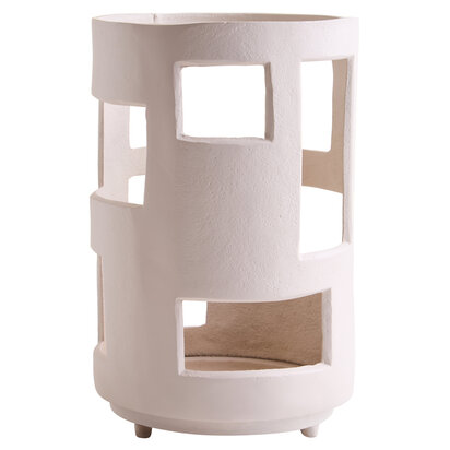 Prato Small Textured Cream Candle Holder