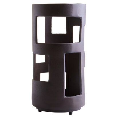 Prato Large Textured Brown Candle Holder