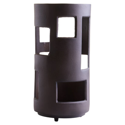 Prato Large Textured Brown Candle Holder