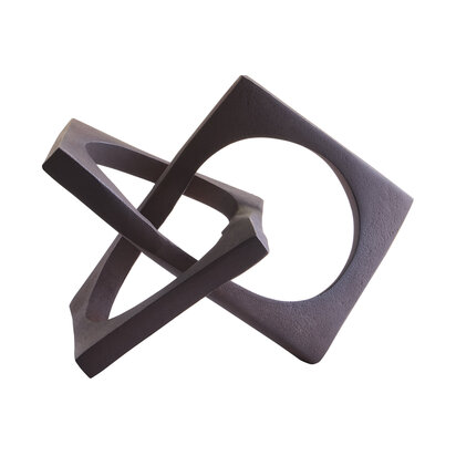 Prato Brown Finish Square Knot Sculpture