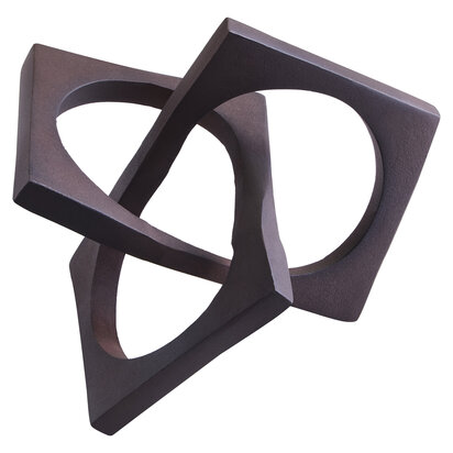 Prato Brown Finish Square Knot Sculpture