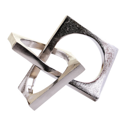 Prato Silver Finish Square Knot Sculpture