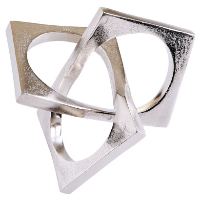 Prato Silver Finish Square Knot Sculpture