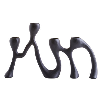 Prato Four Light Black Candle Holder