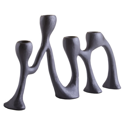 Prato Four Light Black Candle Holder