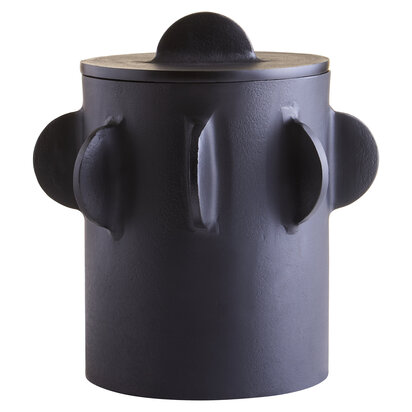 Prato Large Round Textured Black Box