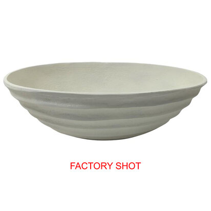 Mira Ivory Finish Rippled Bowl