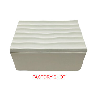 Mira Large Ivory Finish Rippled Box