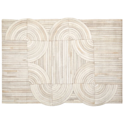 Bosie Safira Small Natural Hair On Leather Rug