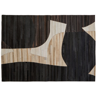 Bosie Safira Small Abstract Hair On Leather Rug