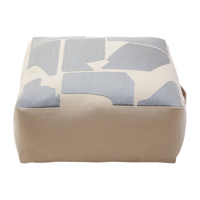 Bosie Ozella Natural And Grey Square Floor Cushion