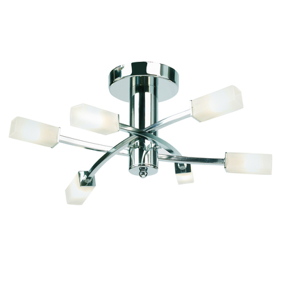 Avonhurst 6lt semi flush Semi flush light Chrome plate & frosted glass