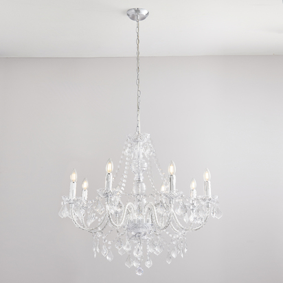 Southwold 8lt pendant Pendant light Clear acrylic & chrome plate