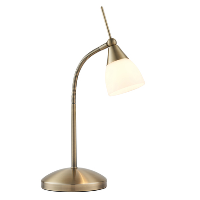 Range Touch task table Table light Antique brass plate & white glass