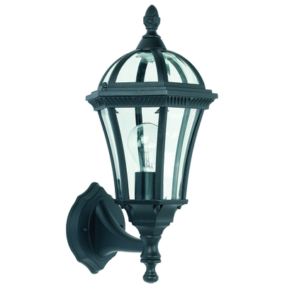 Abbercroft Uplight Wall Wall light Textured black & clear glass