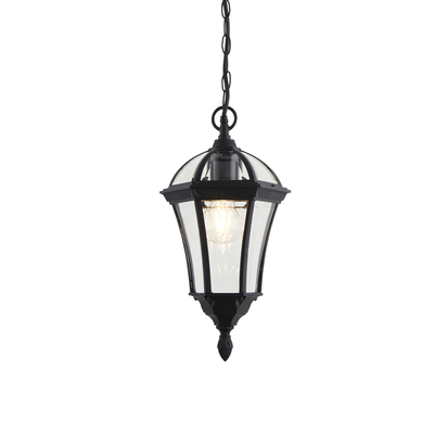 Abbercroft Pendant Pendant light Textured black & clear glass