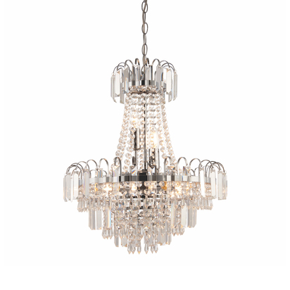 Bathford 6lt pendant Pendant light Clear glass & chrome plate