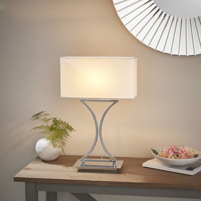 Amberwell Table Table light Chrome plate & white fabric