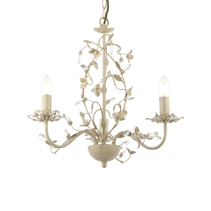 Brackengate 3lt pendant Pendant light Cream/br gold paint & clear/pearl acrylic