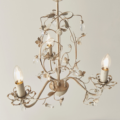 Brackengate 3lt pendant Pendant light Cream/br gold paint & clear/pearl acrylic