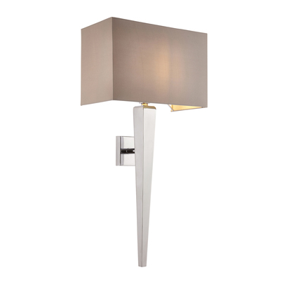 Brentham Wall Wall light Chrome plate & grey fabric