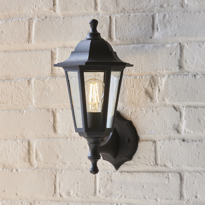Cranford Wall Wall light Black polypropylene & clear glass