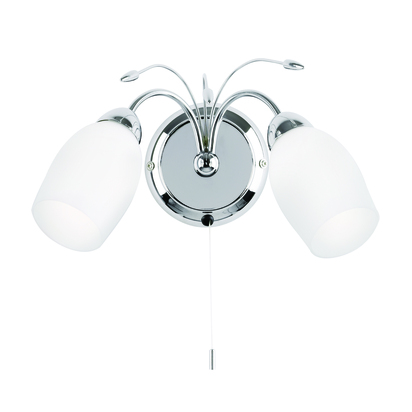 Bramwell 2lt wall Wall light Chrome plate & white glass